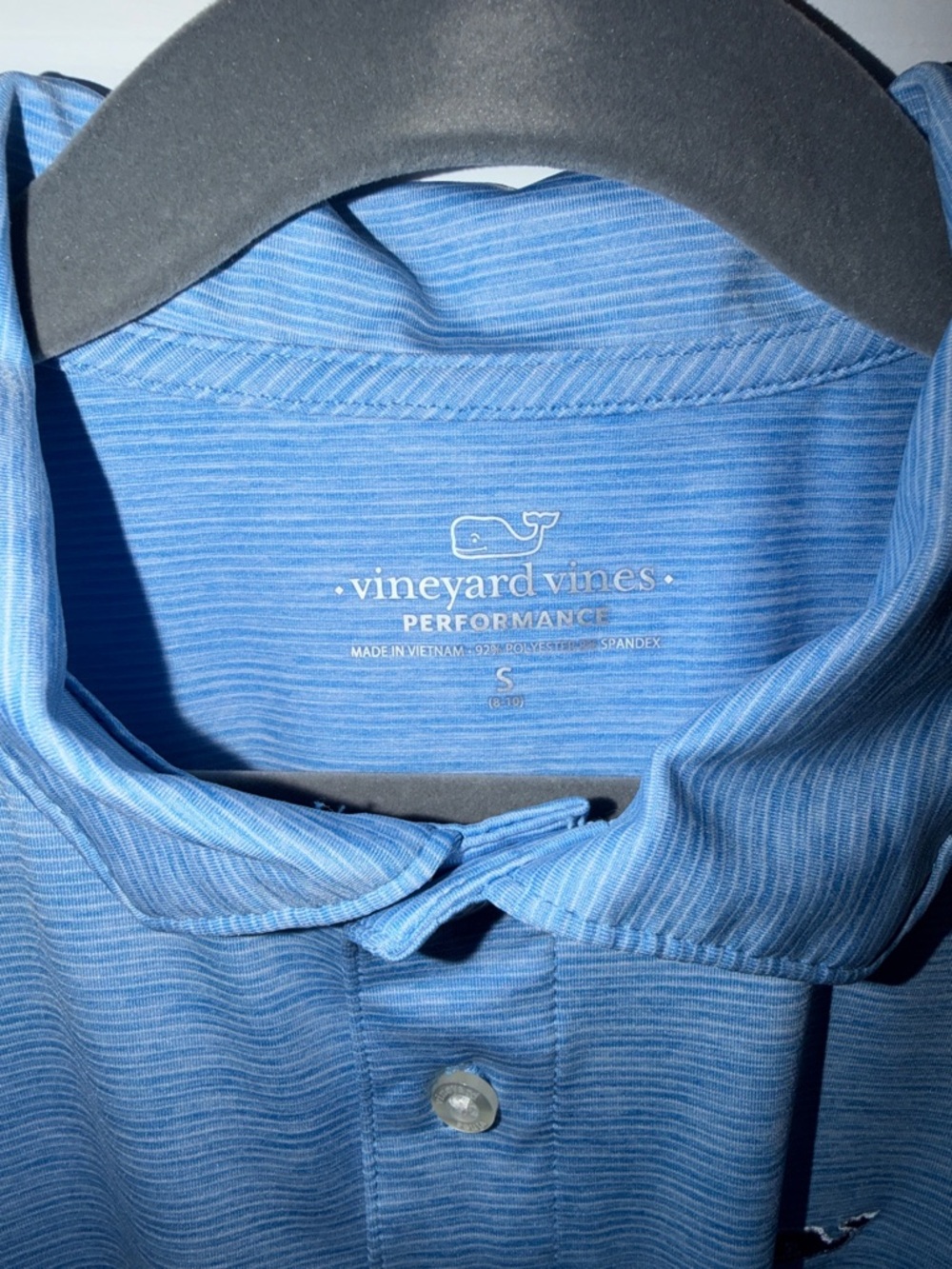 Vineyard Vines Boys Performance Polo in Sky Blue - Picture 3 of 7